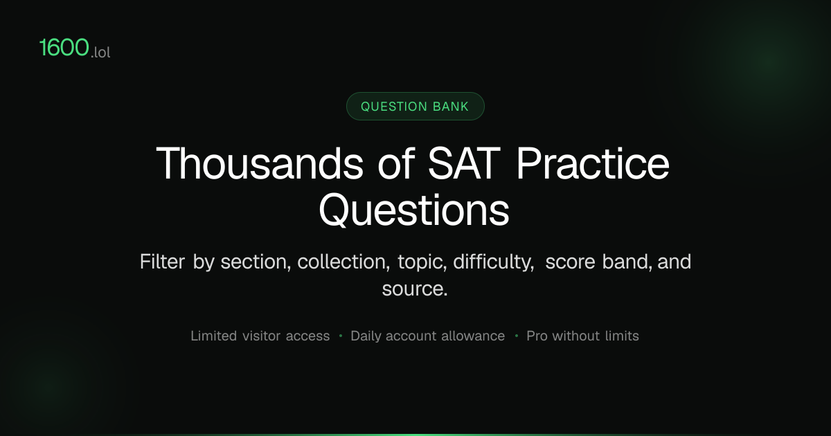 SAT Question Bank: Practice by Topic & Difficulty | 1600.lol
